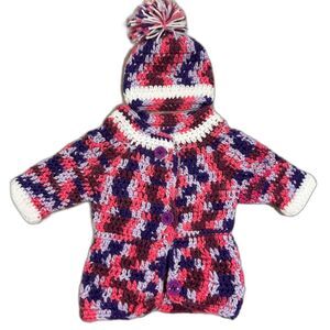 Handknit Baby Sweater and Hat